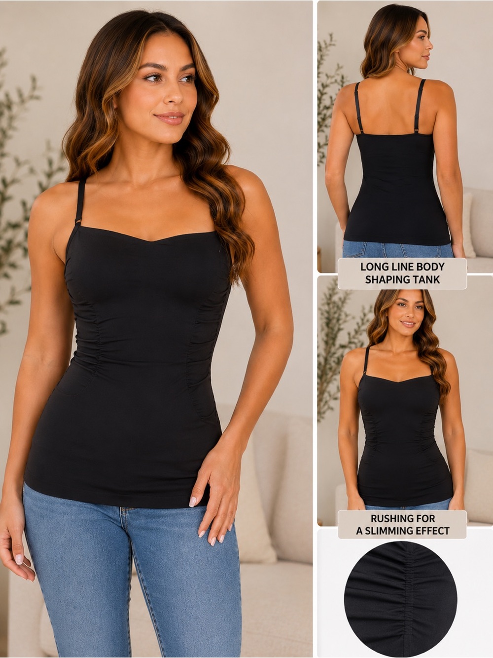 Cosmolle Longline Body Shaping Tank | NWT | Size‎ Small Removable & Clear Straps